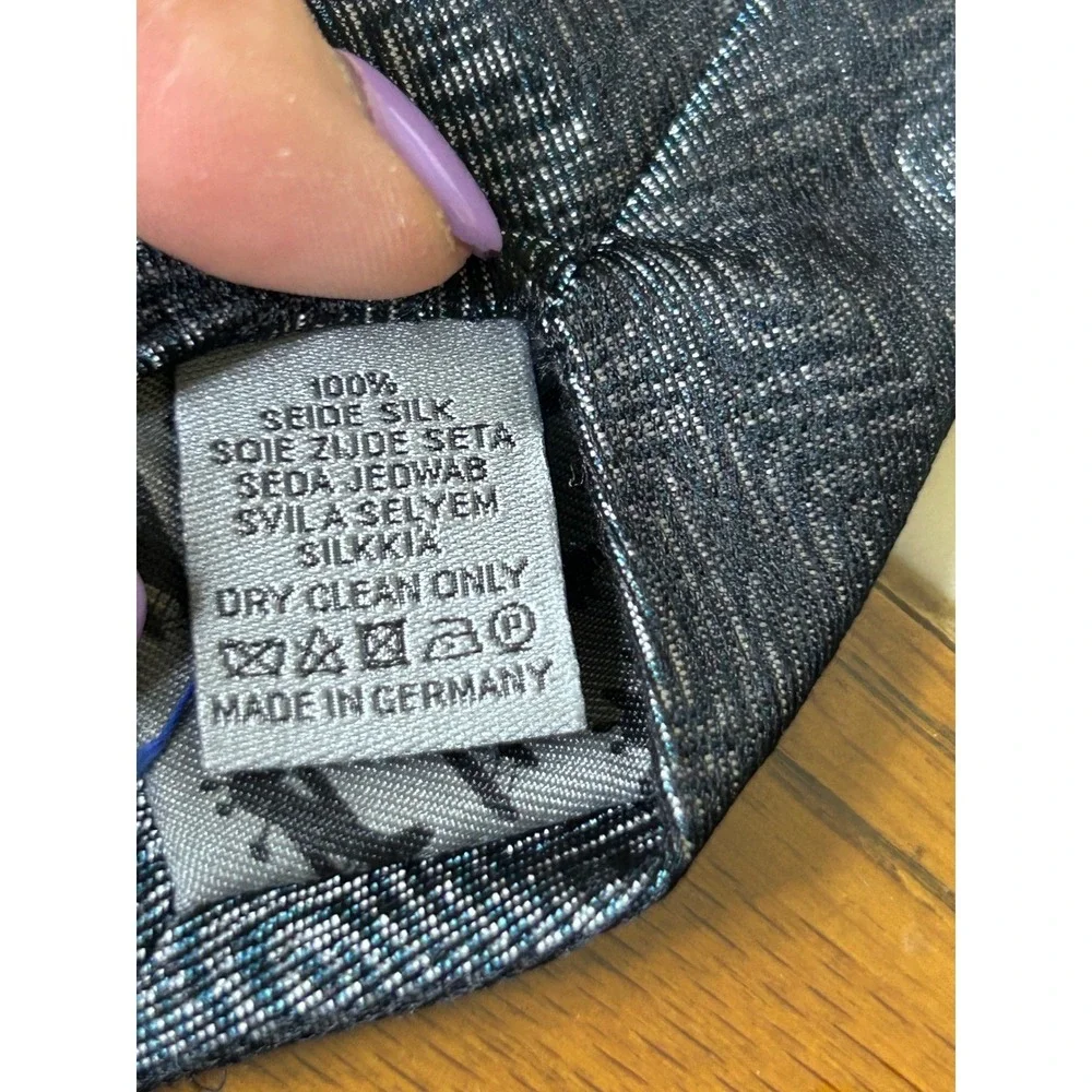 REAL GUYS by‎ J. Ploenes Silk Necktie Germany Geometric Blue Menswear